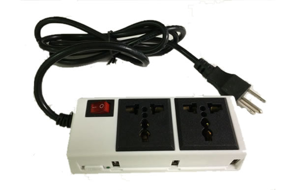 2200W 2-Power Outlet and 3-Port USB Charger with 5Ft Power Cord Macbook, PC Notebooks, iPad