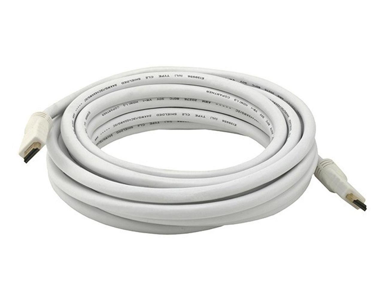 24AWG High Speed HDMI Cable w/Ethernet CL2 In-Wall 3D, 4K Ready, Audio Return White (25Ft, 35Ft, 40Ft, 45Ft, 50Ft)