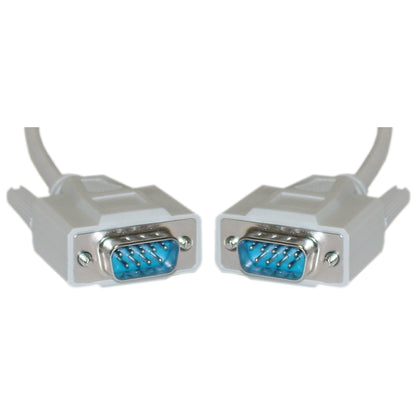 DB9 Serial RS-232 Male to Male Straight-Through Cable 28AWG Beigh UL, RoHS